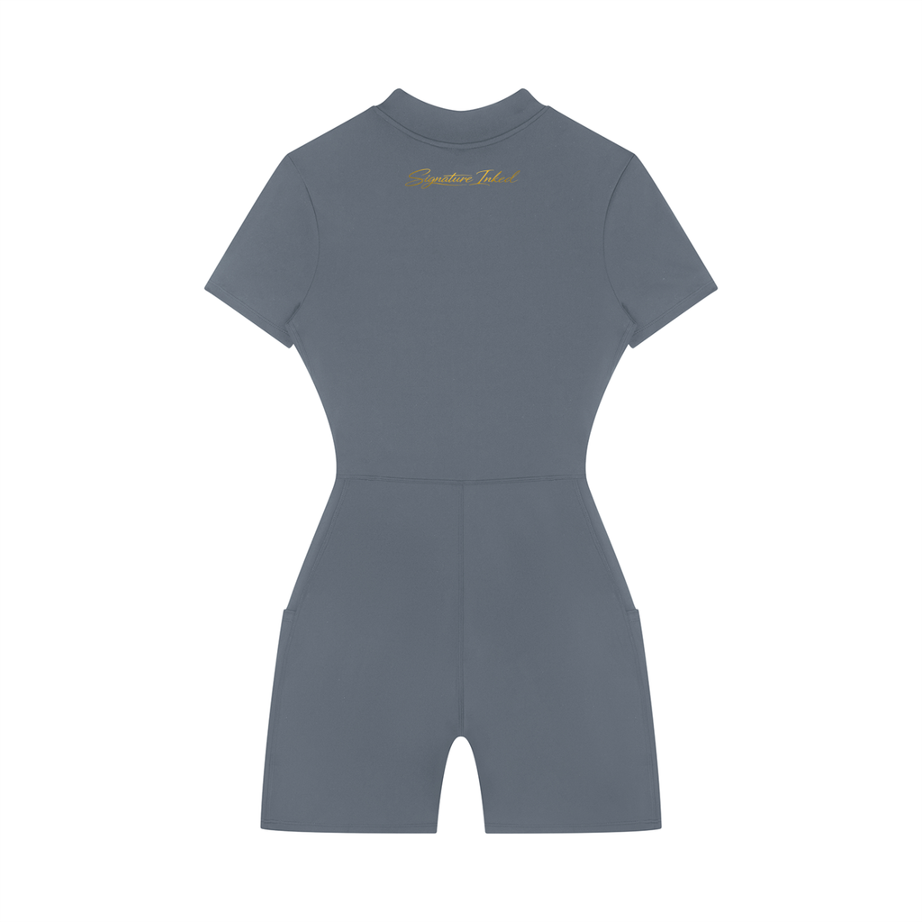 Women's Quarter-Zip Short Sleeve Romper