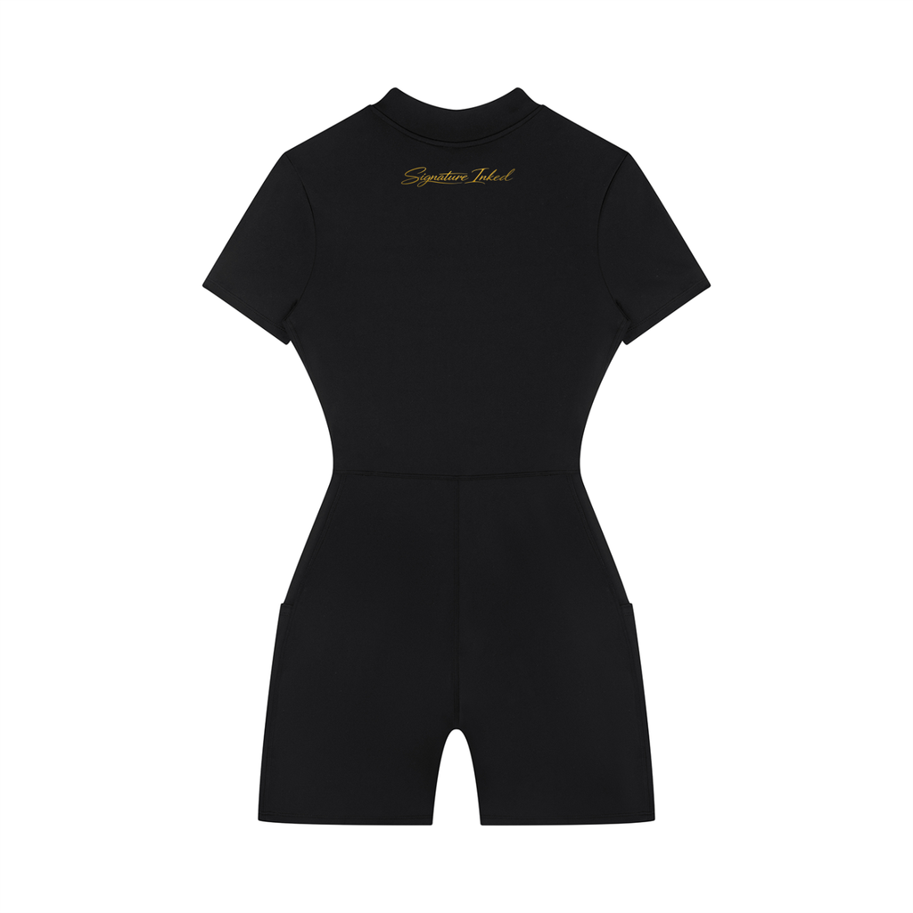 Women's Quarter-Zip Short Sleeve Romper
