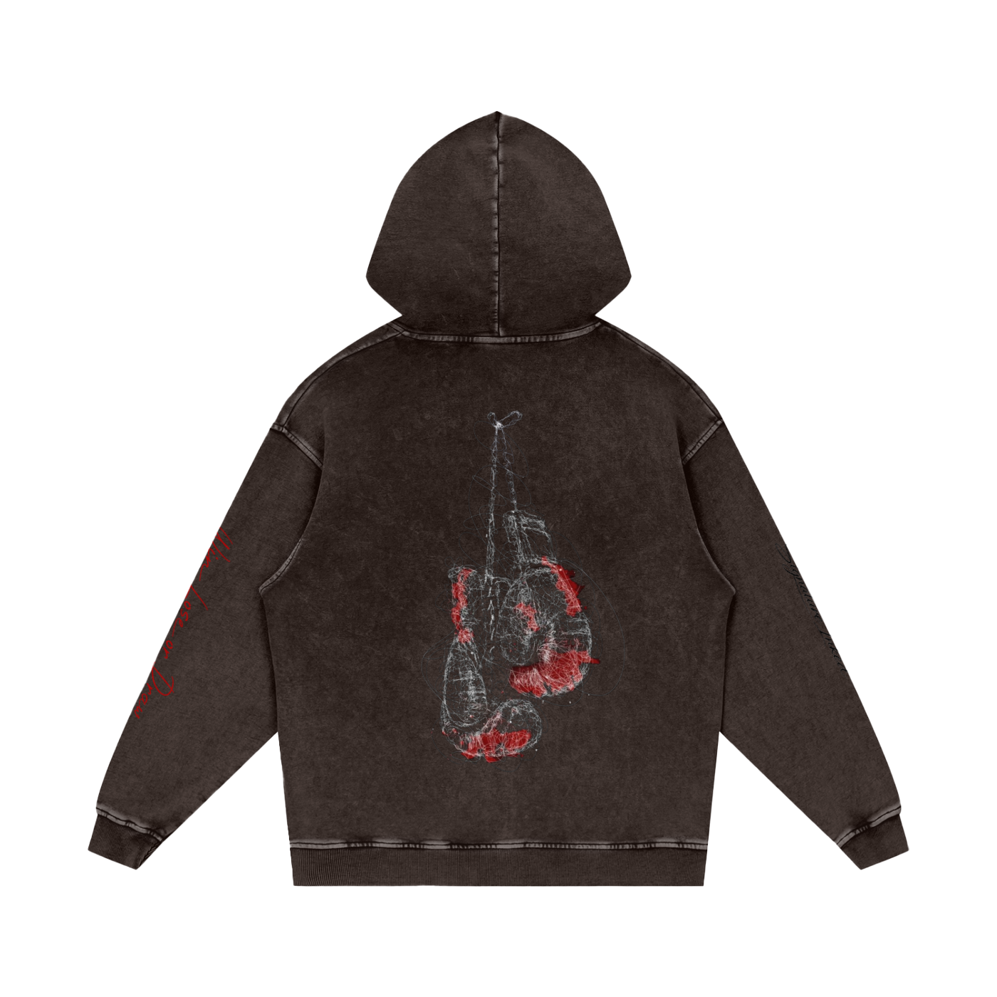 OG Fighter Snow Washed Loose Cotton Hoodie