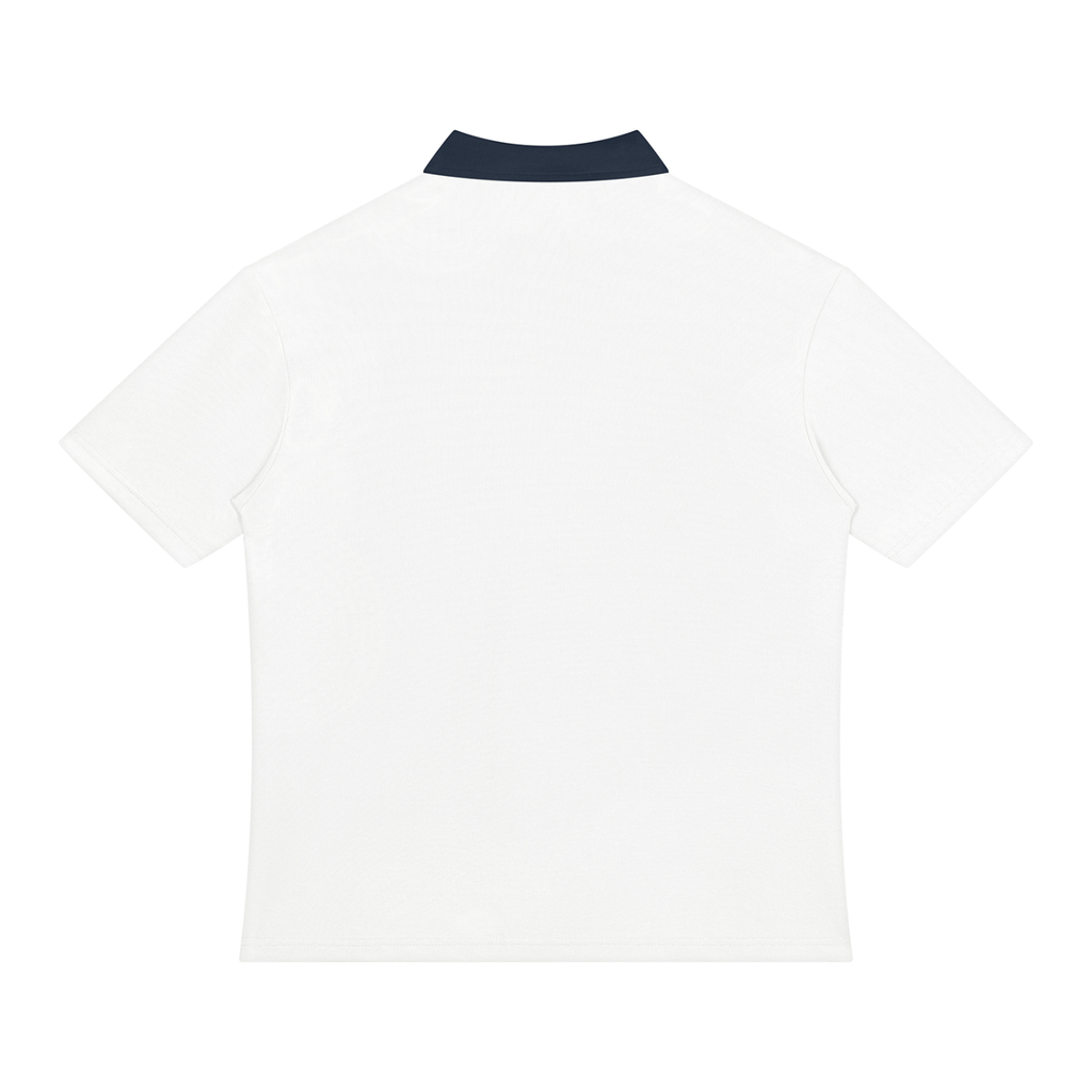 Unisex Color Block Quarter-Zip Polo Shirt