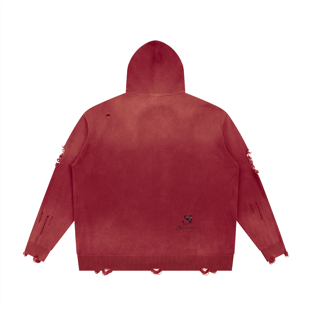 Unisex SI Distressed Full Zip Sweater
