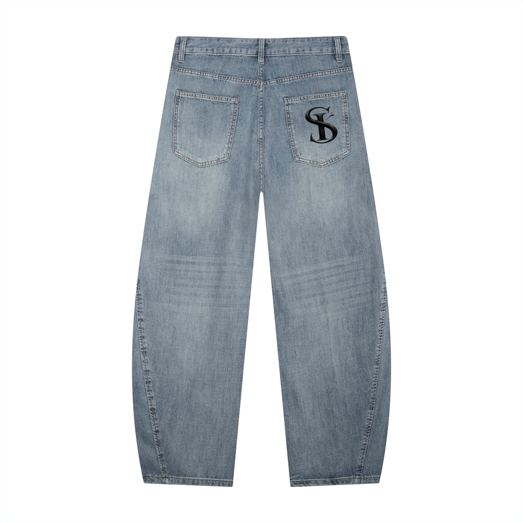 Men's SI Wash Barrel Leg Jeans