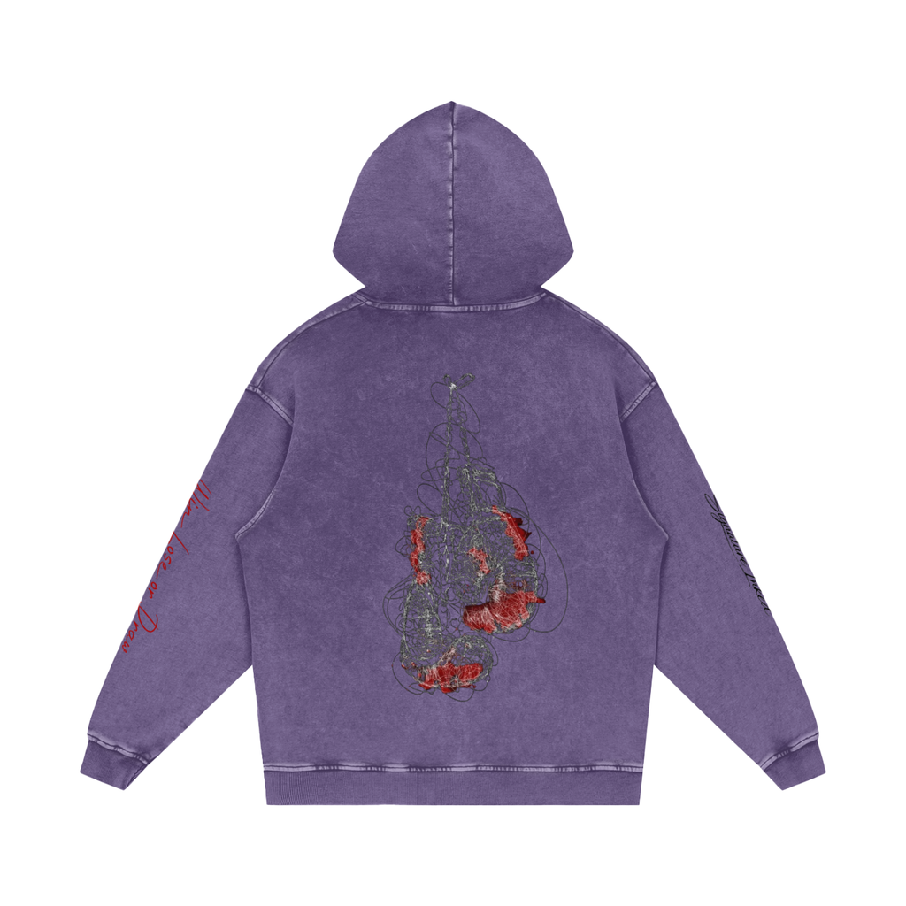 OG Fighter Snow Washed Loose Cotton Hoodie