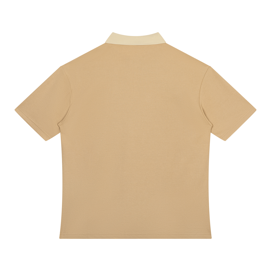 Unisex Color Block Quarter-Zip Polo Shirt
