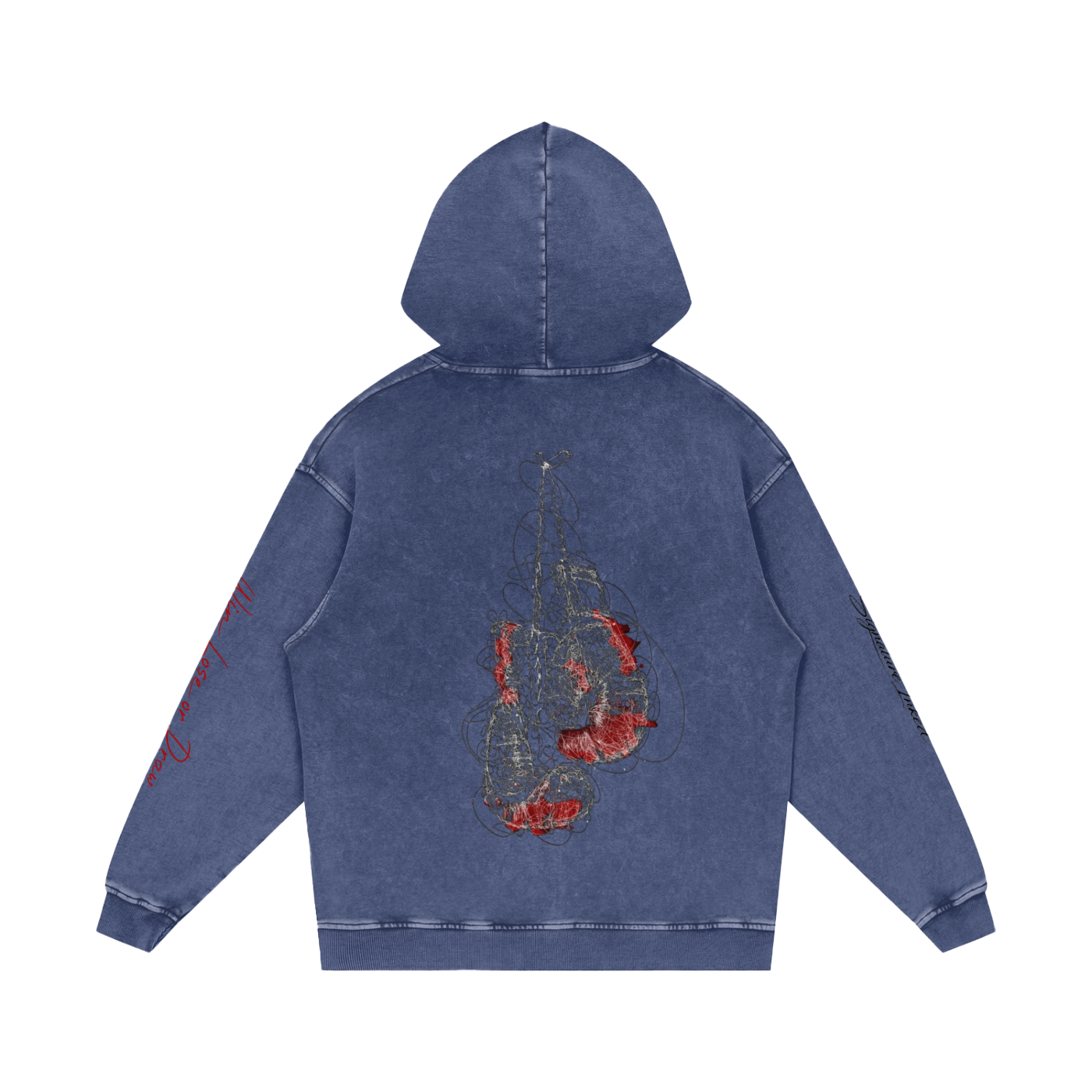 OG Fighter Snow Washed Loose Cotton Hoodie
