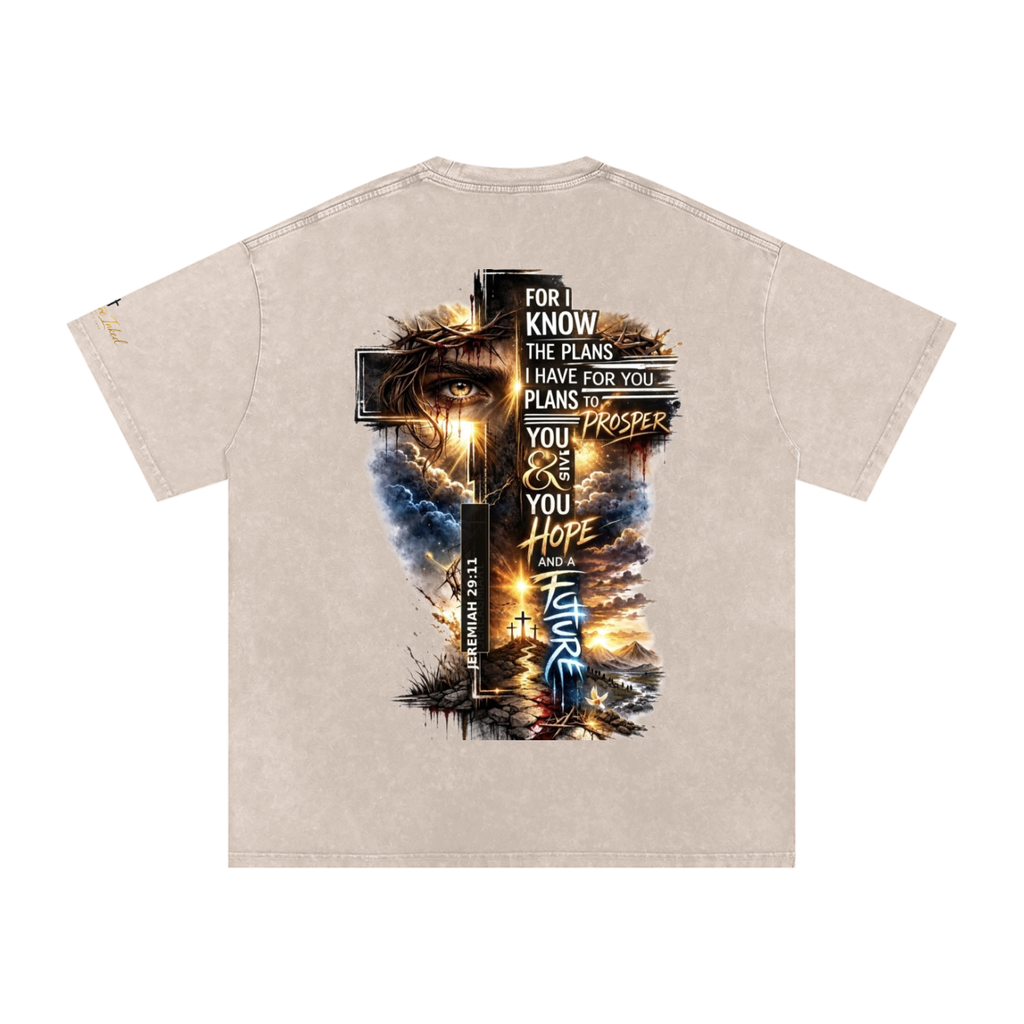 Snow Washed Oversized Cotton T-Shirt