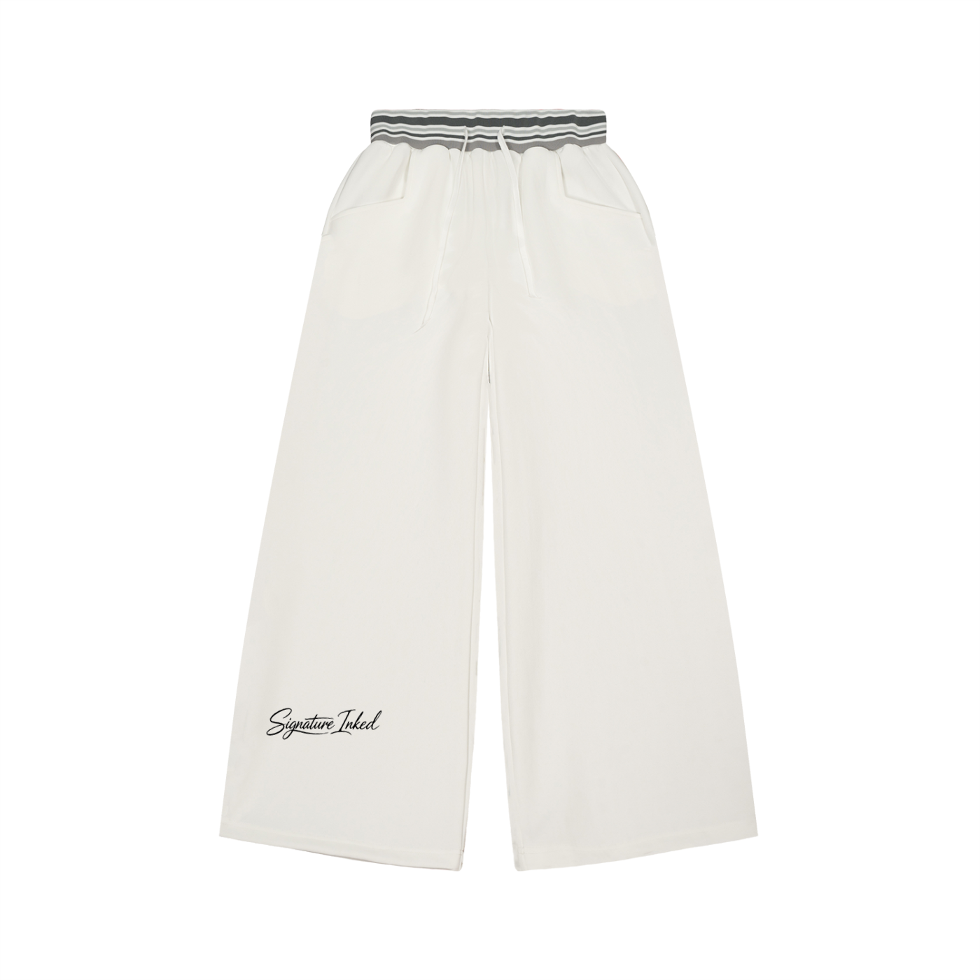 Striped Waist Wide Leg Pants