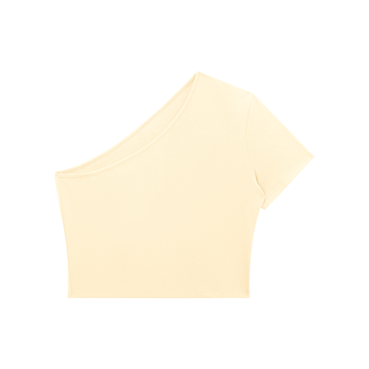 Women's One-Shoulder Plain Crop T-Shirt