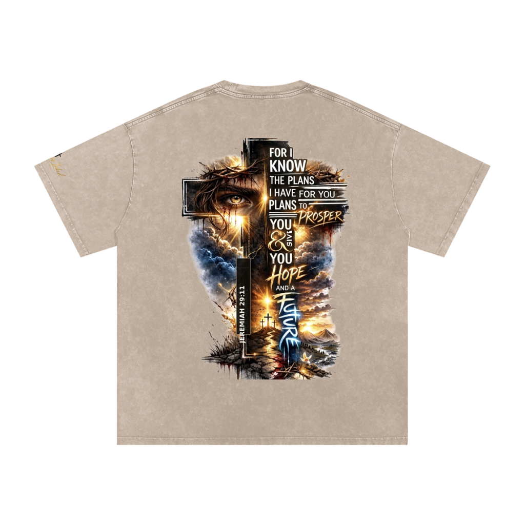 Snow Washed Oversized Cotton T-Shirt