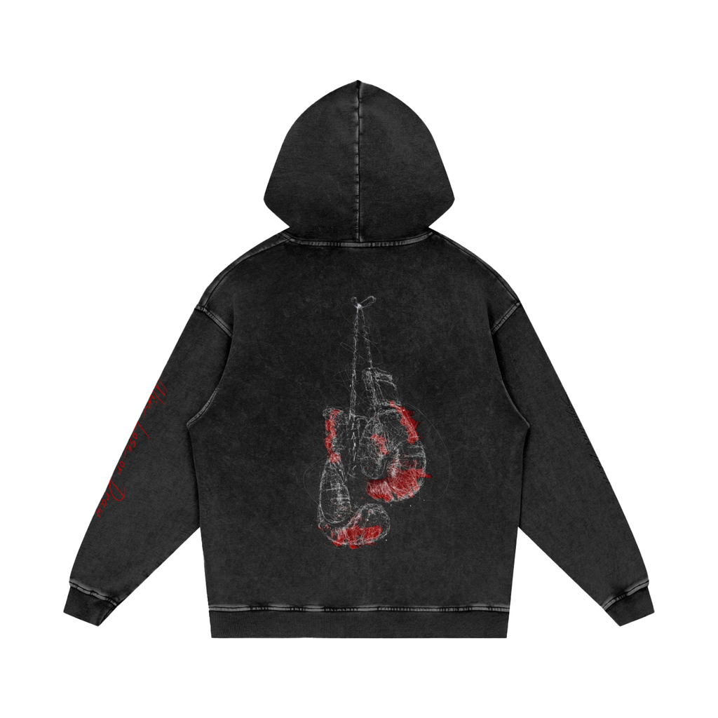 OG Fighter Snow Washed Loose Cotton Hoodie