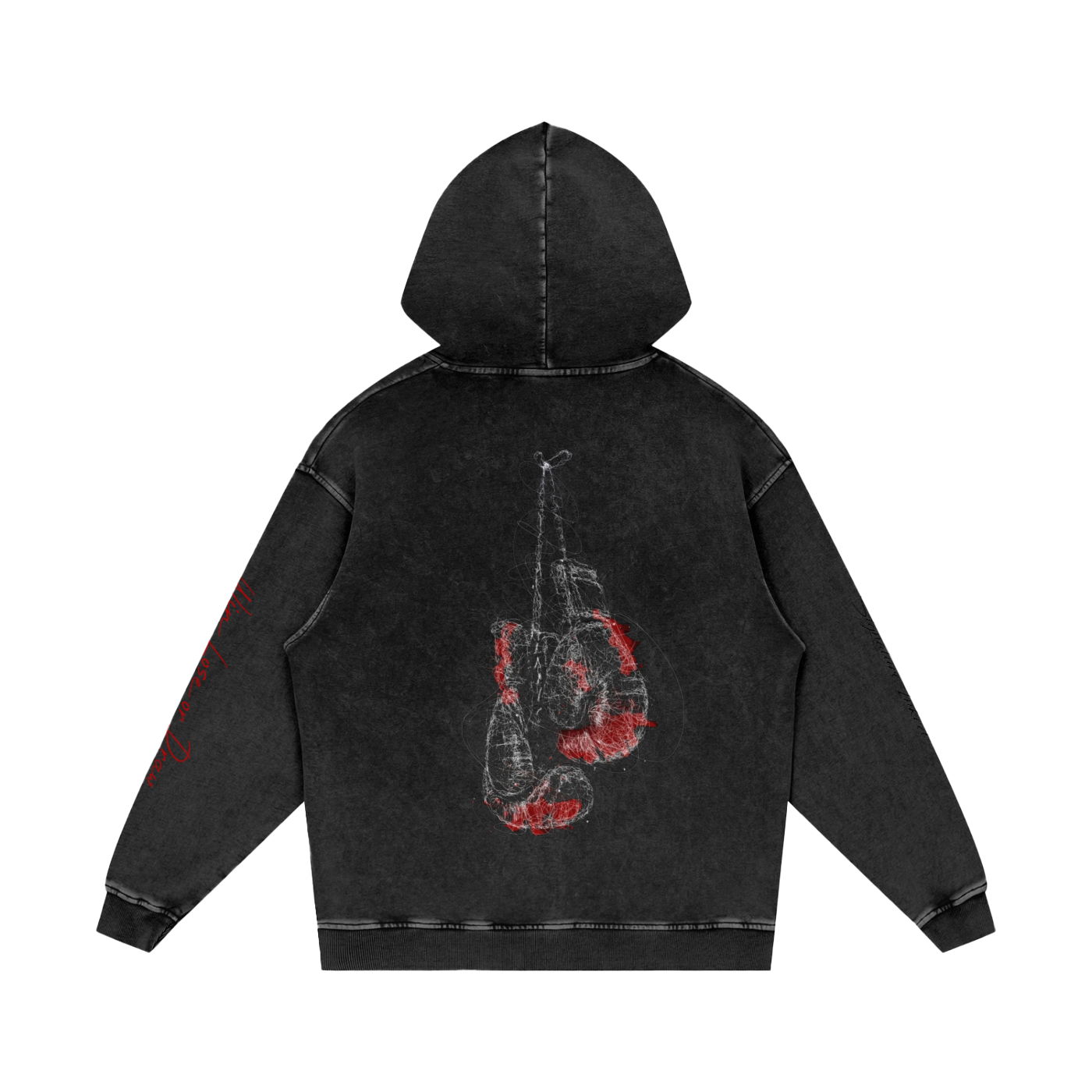 OG Fighter Snow Washed Loose Cotton Hoodie