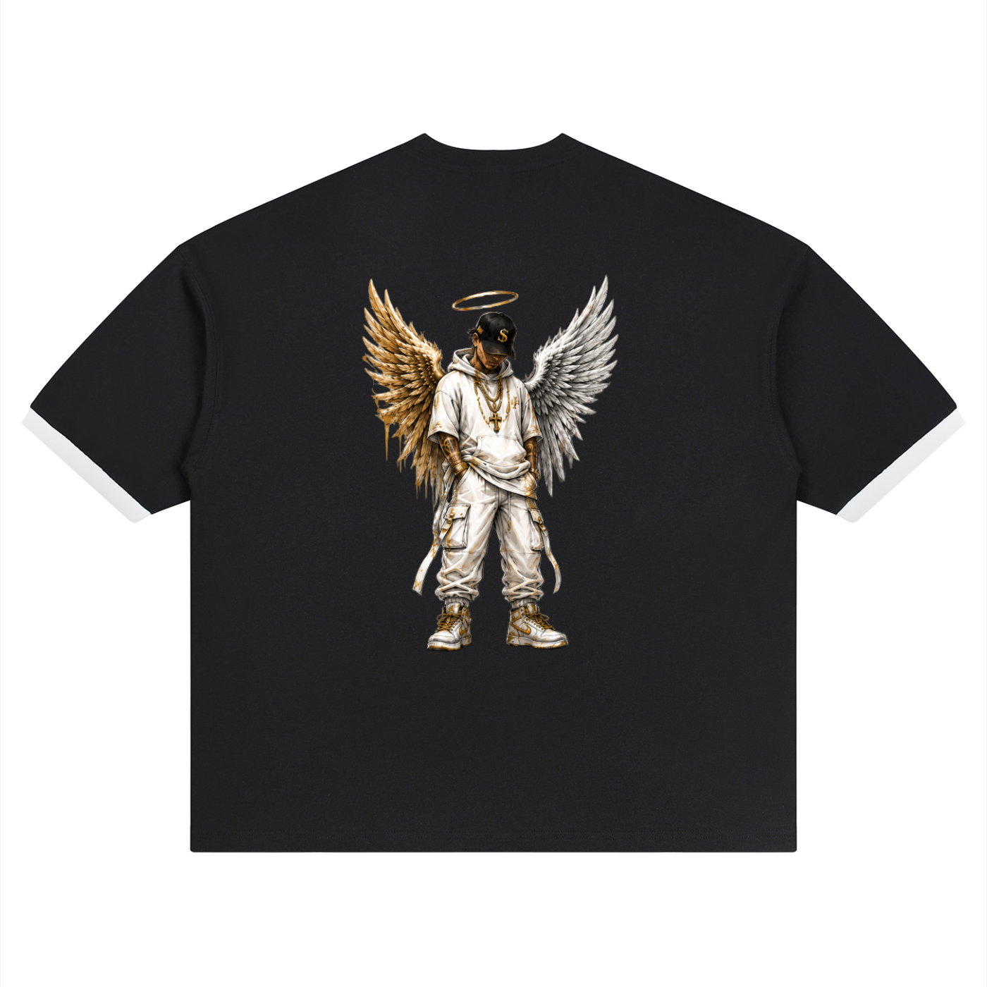 Color Block Drop Shoulder Street T-Shirt