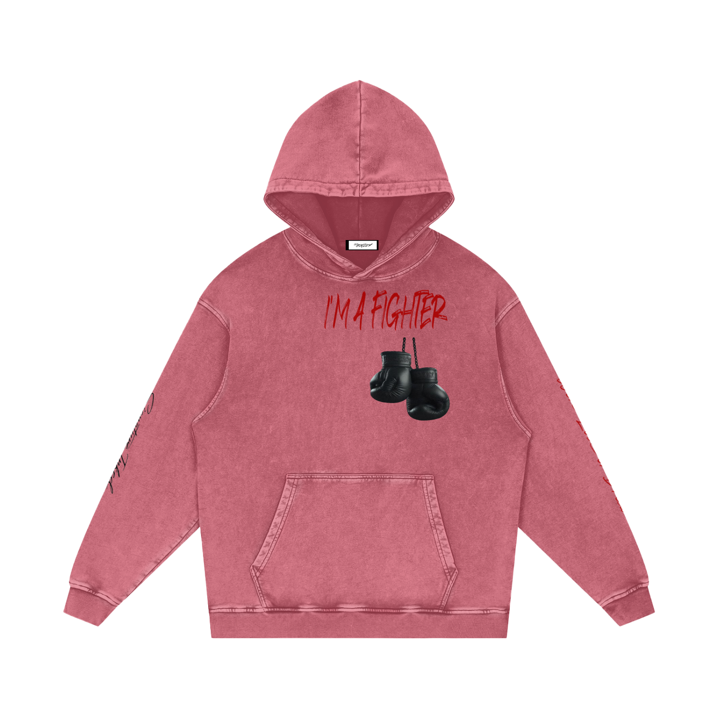 OG Fighter Snow Washed Loose Cotton Hoodie