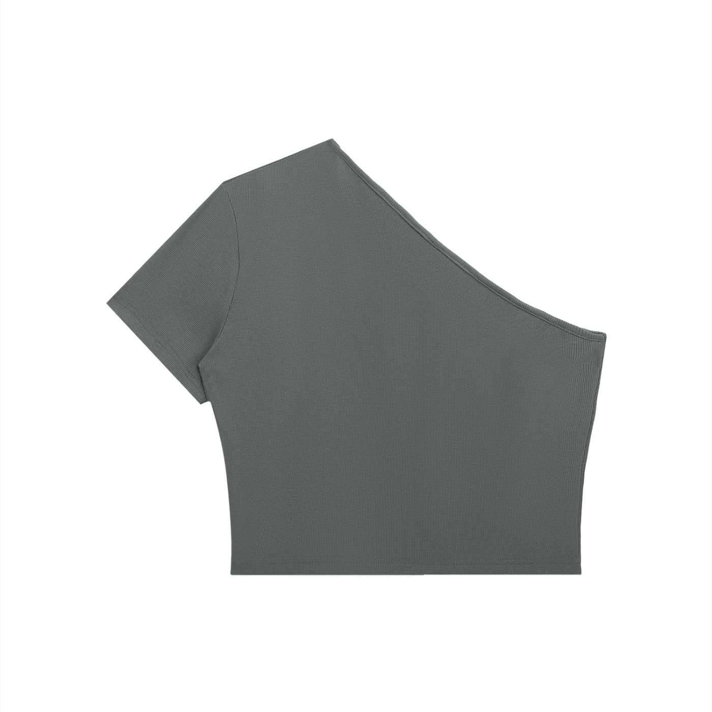 Women's One-Shoulder Plain Crop T-Shirt