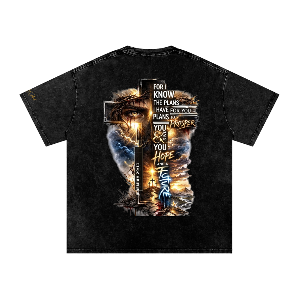Snow Washed Oversized Cotton T-Shirt