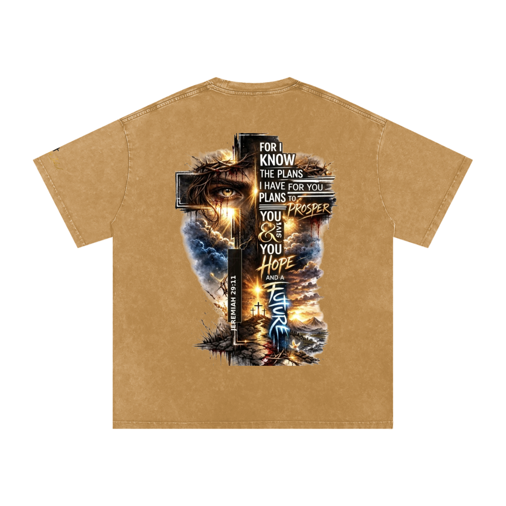 Snow Washed Oversized Cotton T-Shirt