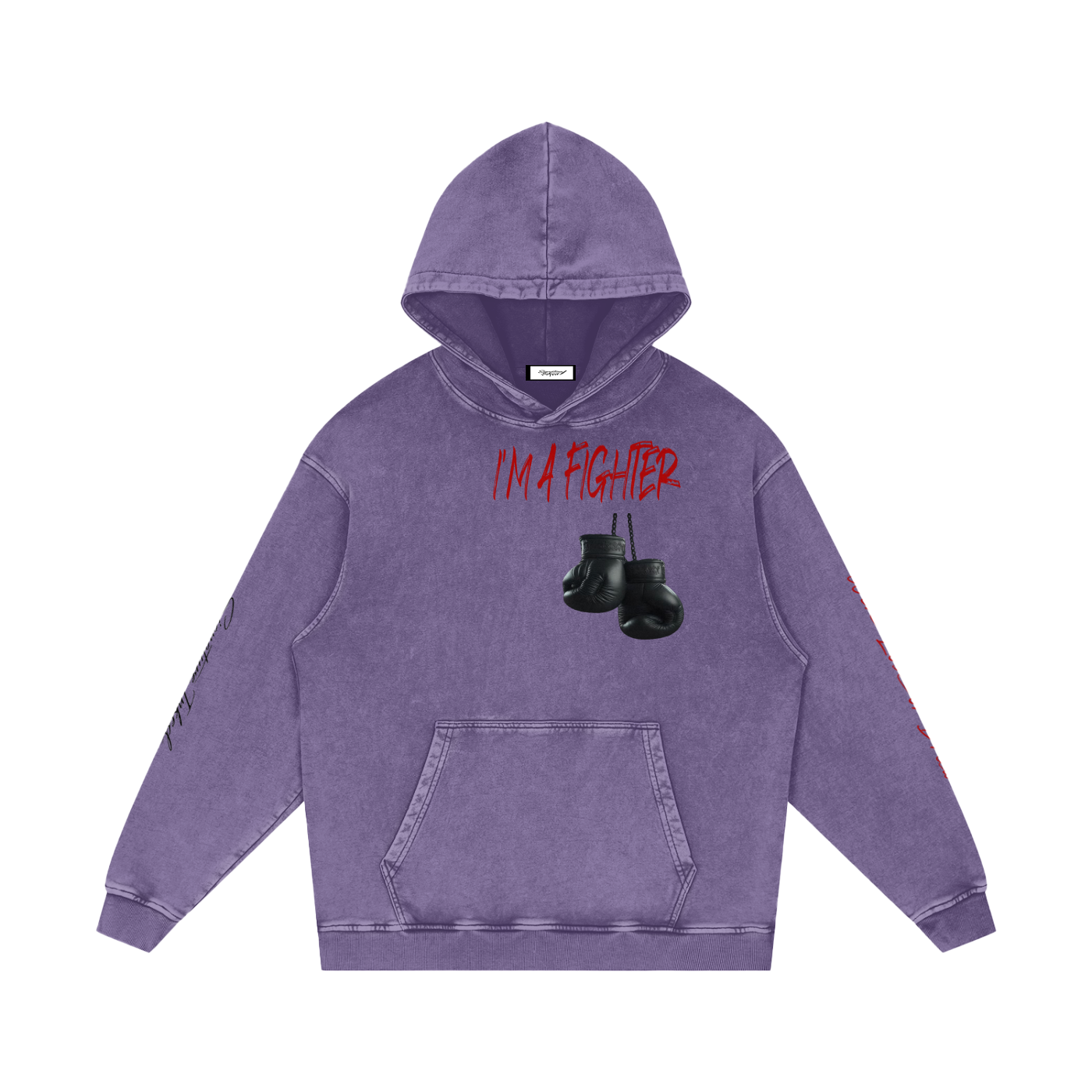 OG Fighter Snow Washed Loose Cotton Hoodie