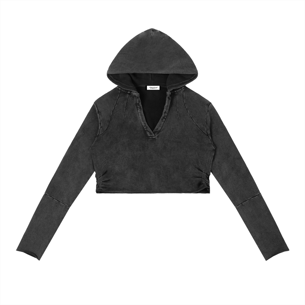 Women's Vintage Washed Raw Edge Hoodie