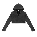 Women's Vintage Washed Raw Edge Hoodie