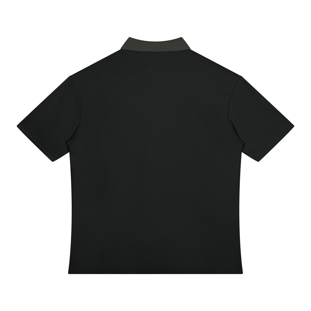 Unisex Color Block Quarter-Zip Polo Shirt