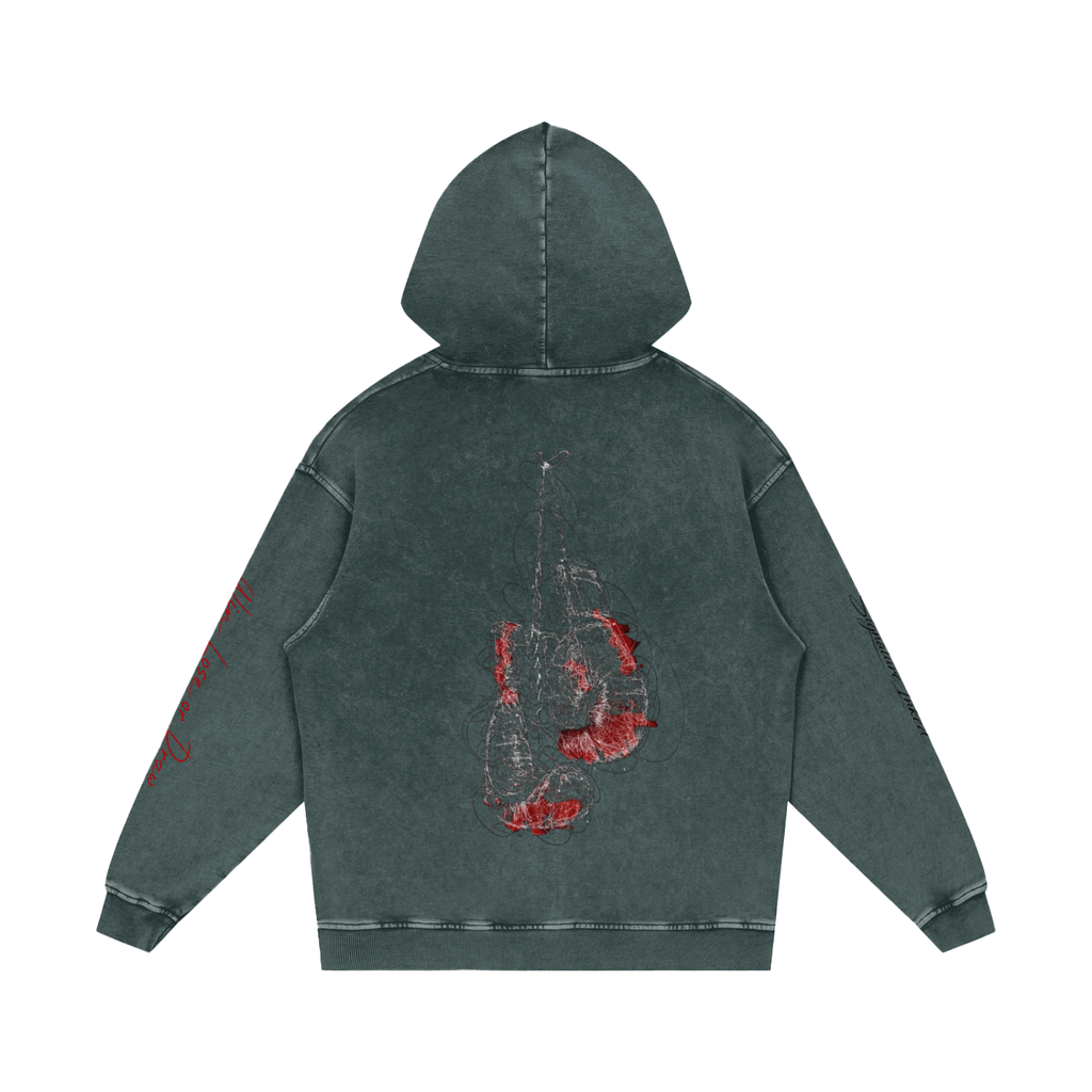 OG Fighter Snow Washed Loose Cotton Hoodie