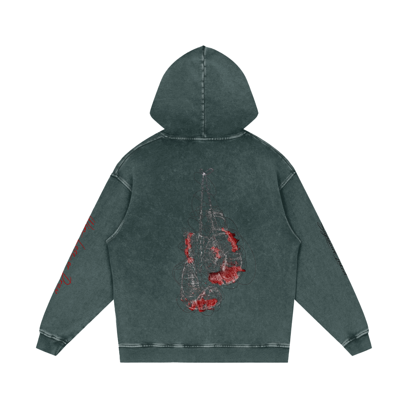 OG Fighter Snow Washed Loose Cotton Hoodie