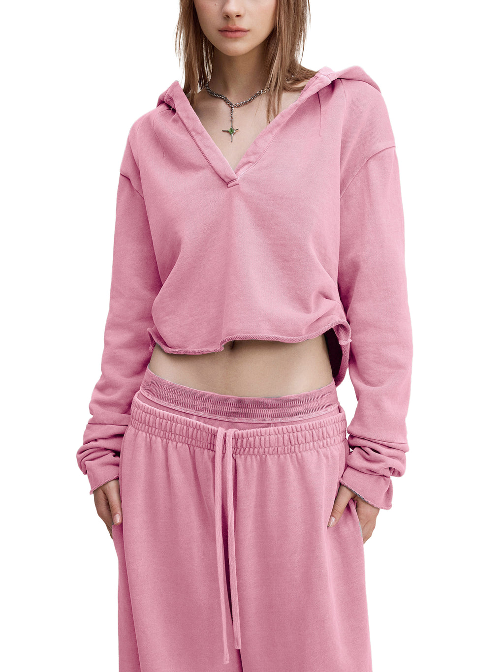 Women's Vintage Washed Raw Edge Hoodie