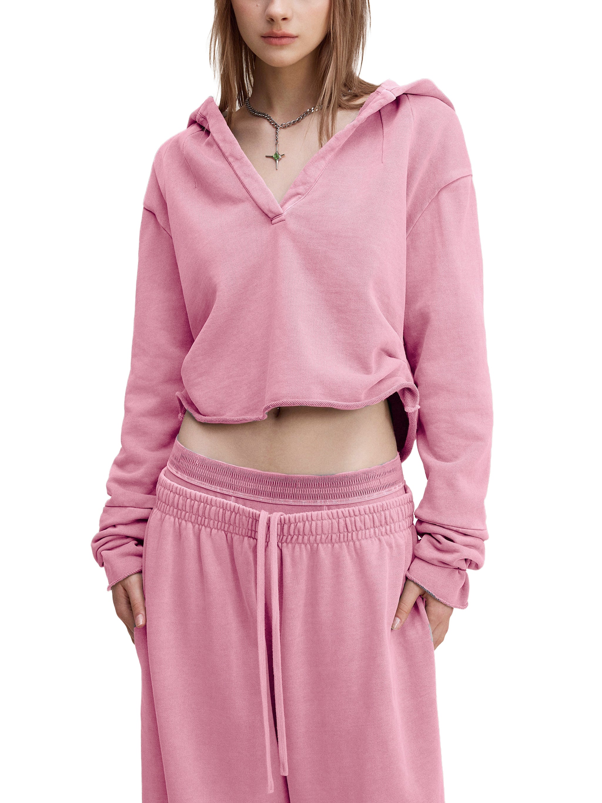Women's Vintage Washed Raw Edge Hoodie