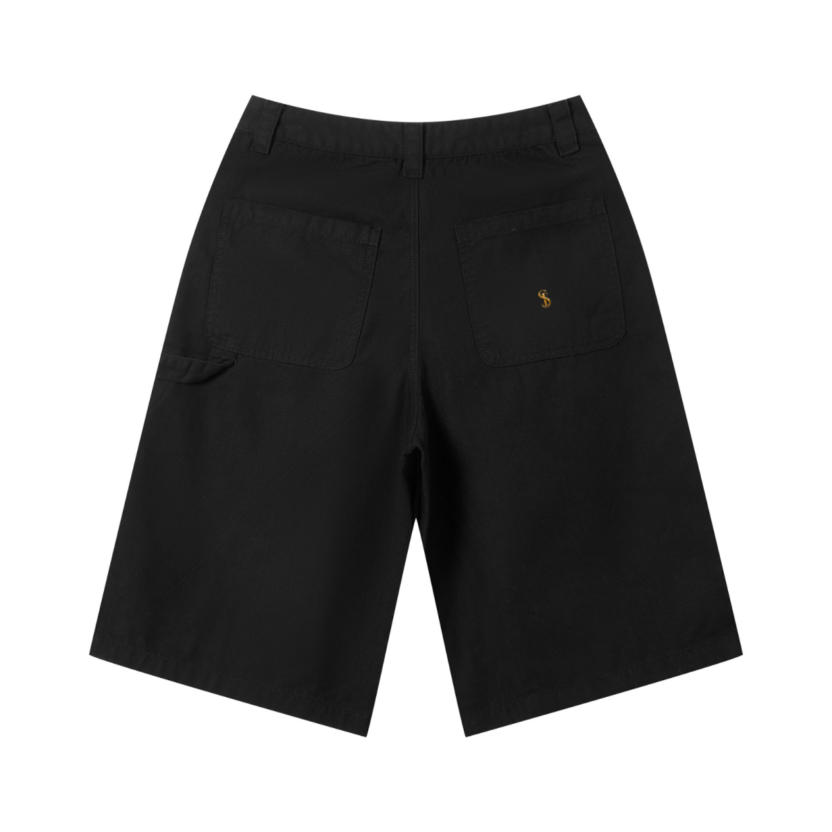 310GSM Heavyweight Cotton Enzyme Washed Distressed Workwear Pants Black