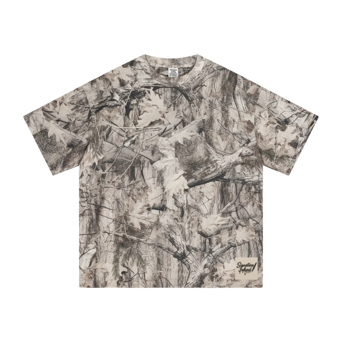 240GSM Unisex Loose-Fit Camouflage T-shirt Branch Camouflage