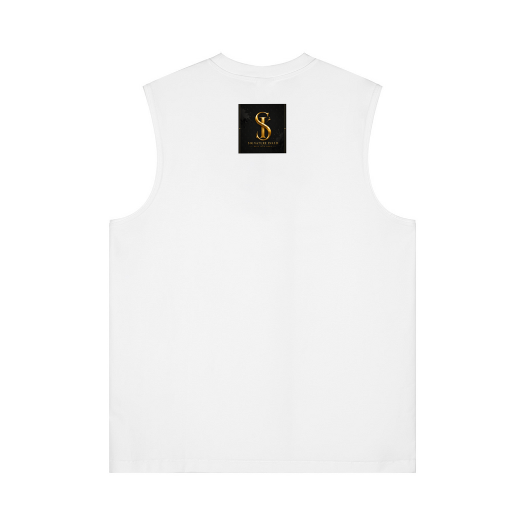 230GSM Unisex Ice-Feel Cooling Solid-Color Crew Neck Tank Top White