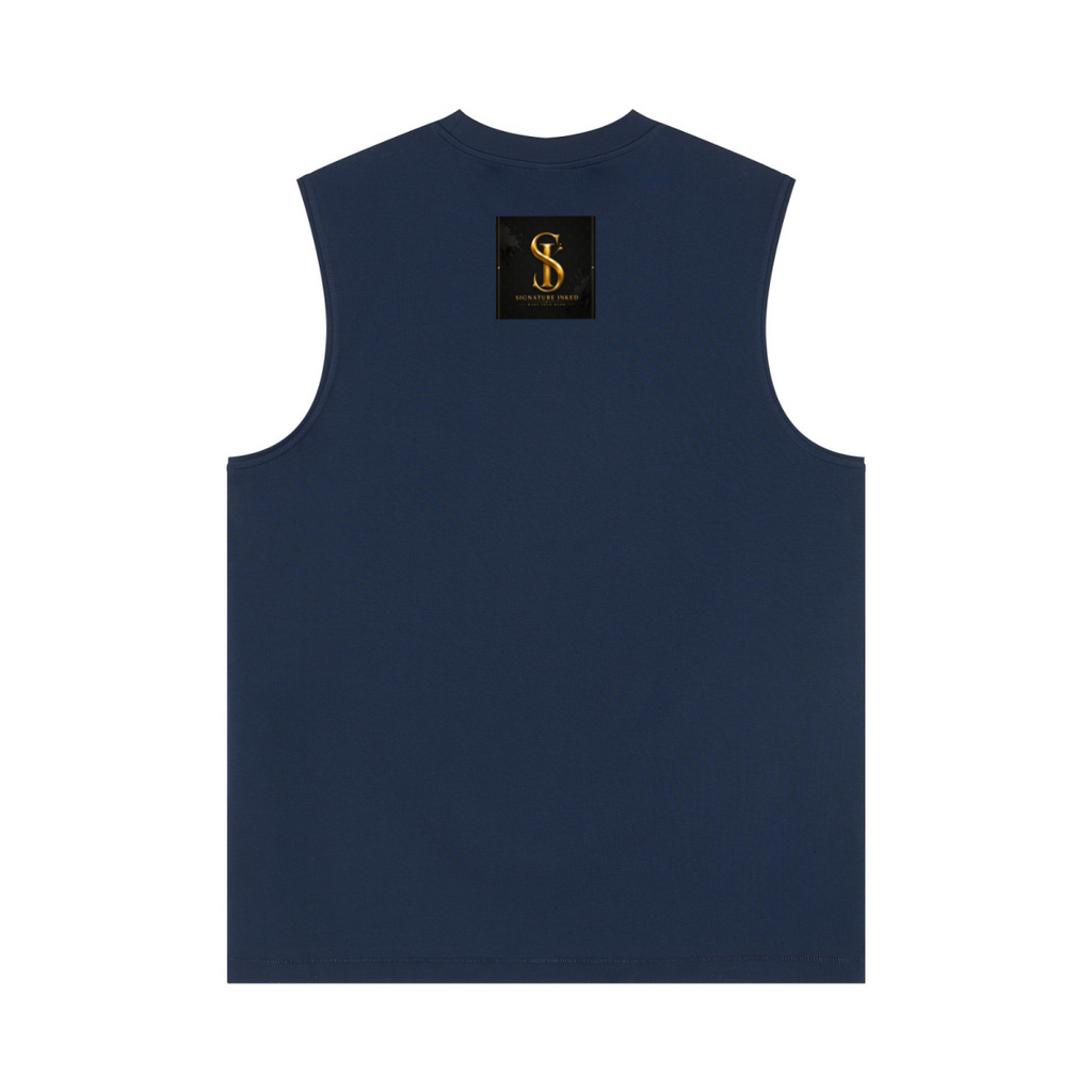 230GSM Unisex Ice-Feel Cooling Solid-Color Crew Neck Tank Top Navy
