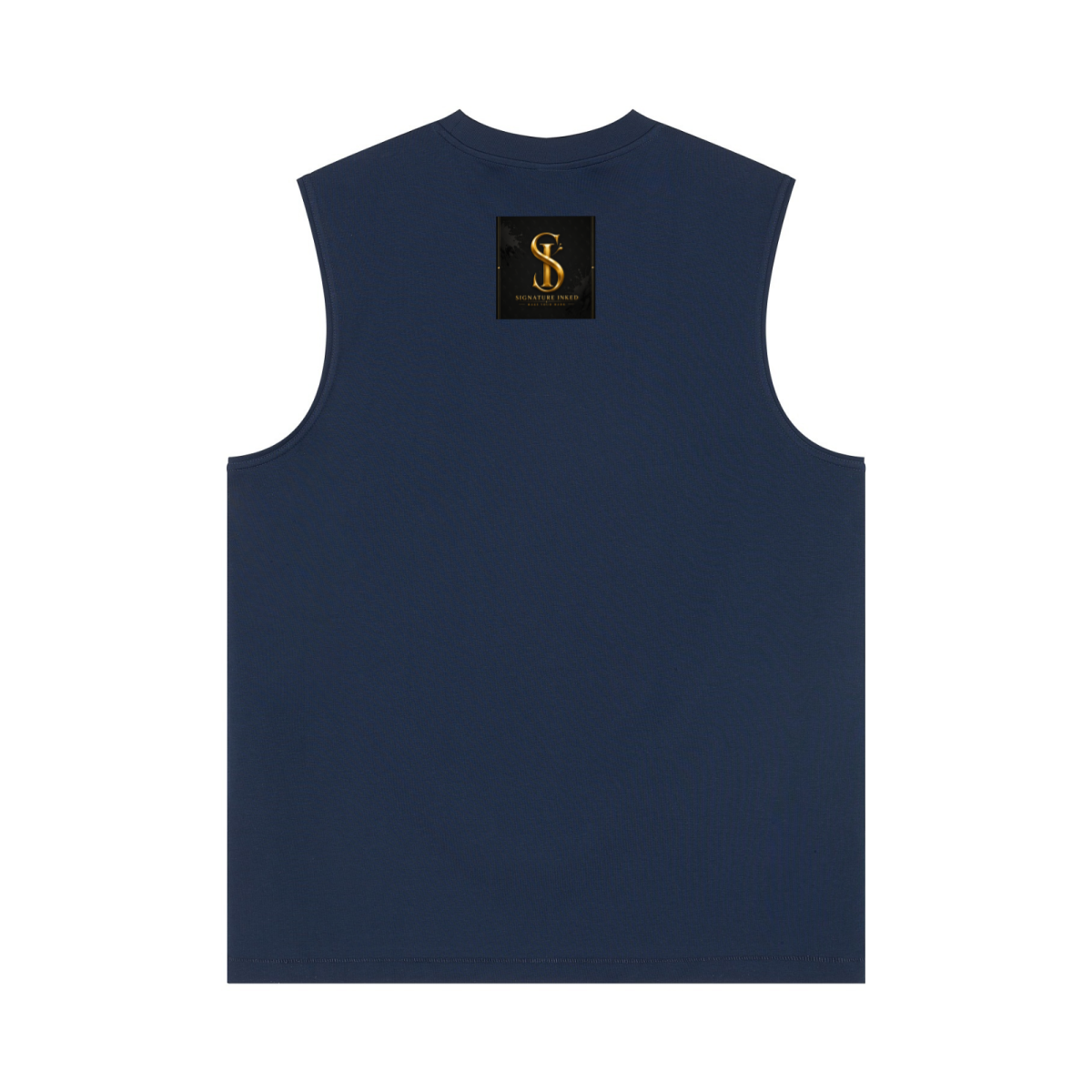 230GSM Unisex Ice-Feel Cooling Solid-Color Crew Neck Tank Top Navy