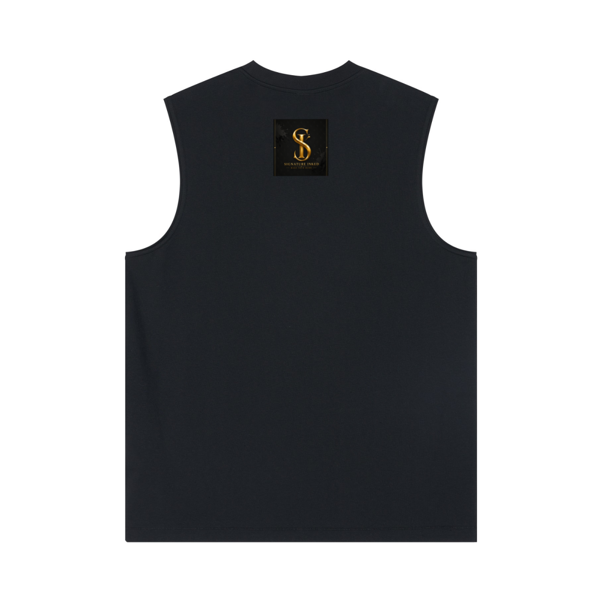 230GSM Unisex Ice-Feel Cooling Solid-Color Crew Neck Tank Top Black
