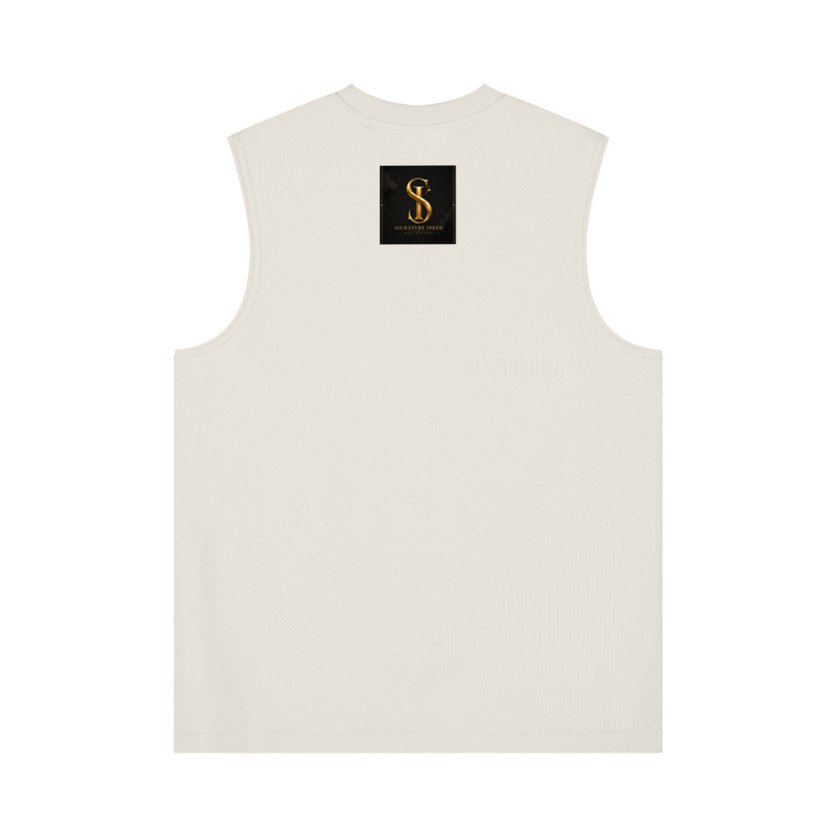 230GSM Unisex Ice-Feel Cooling Solid-Color Crew Neck Tank Top Beige Apricot