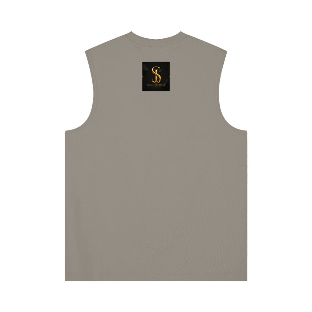230GSM Unisex Ice-Feel Cooling Solid-Color Crew Neck Tank Top Taupe