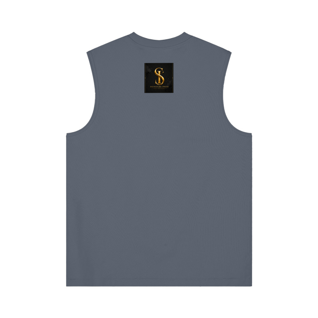 230GSM Unisex Ice-Feel Cooling Solid-Color Crew Neck Tank Top Dusty Blue