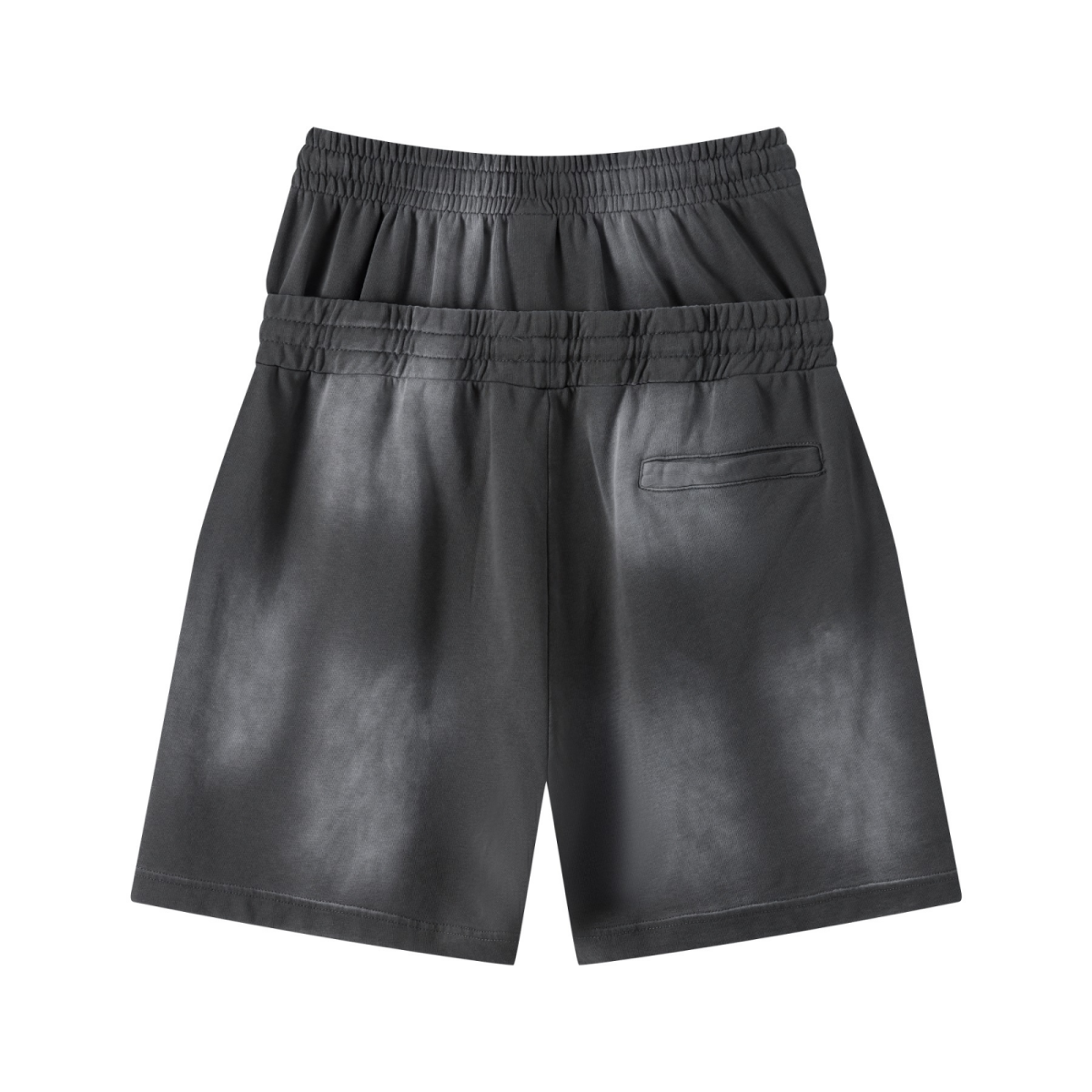 320GSM Heavyweight Cotton Slub Spray Wash Relaxed Fit Shorts Vintage Dark Gray