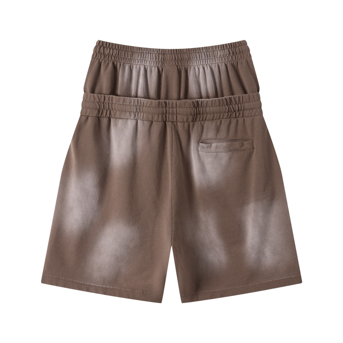 320GSM Heavyweight Cotton Slub Spray Wash Relaxed Fit Shorts Vintage Brown