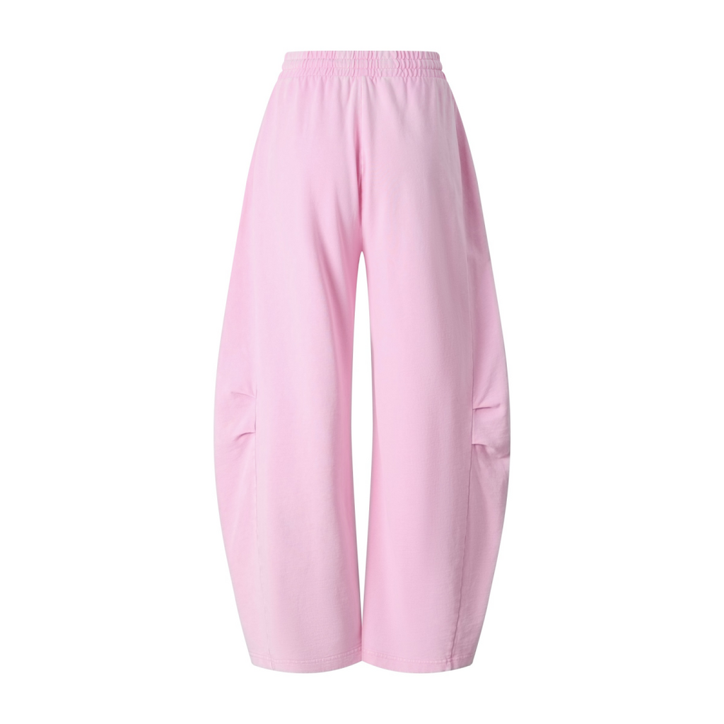 320GSM Heavyweight Cotton Slub Snow Wash Curved Leg Pants Vintage Peach Pink
