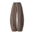 320GSM Heavyweight Cotton Slub Snow Wash Curved Leg Pants Vintage Dark Brown