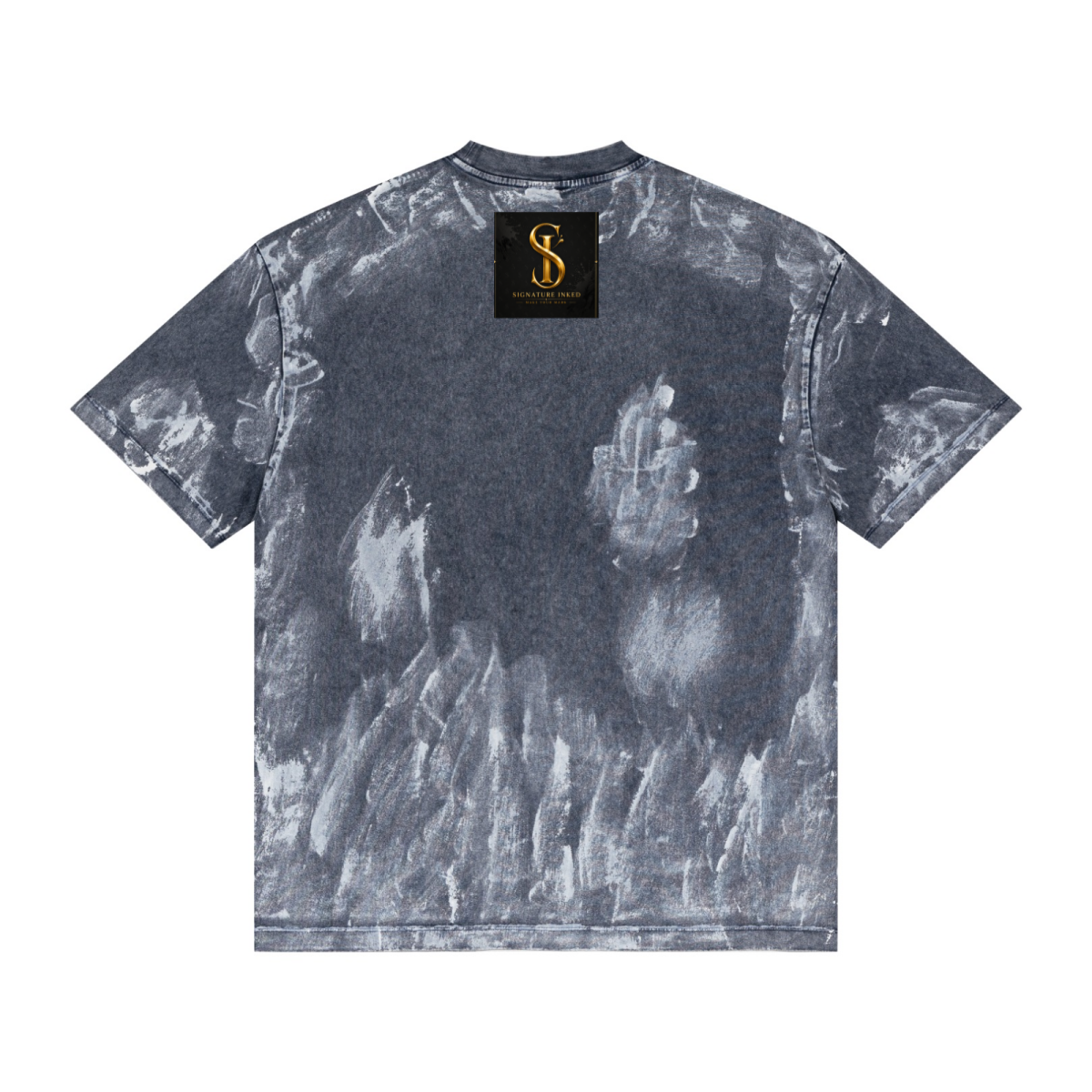 260GSM Unisex Painted Pigment-Wash T-shirt Royal Blue