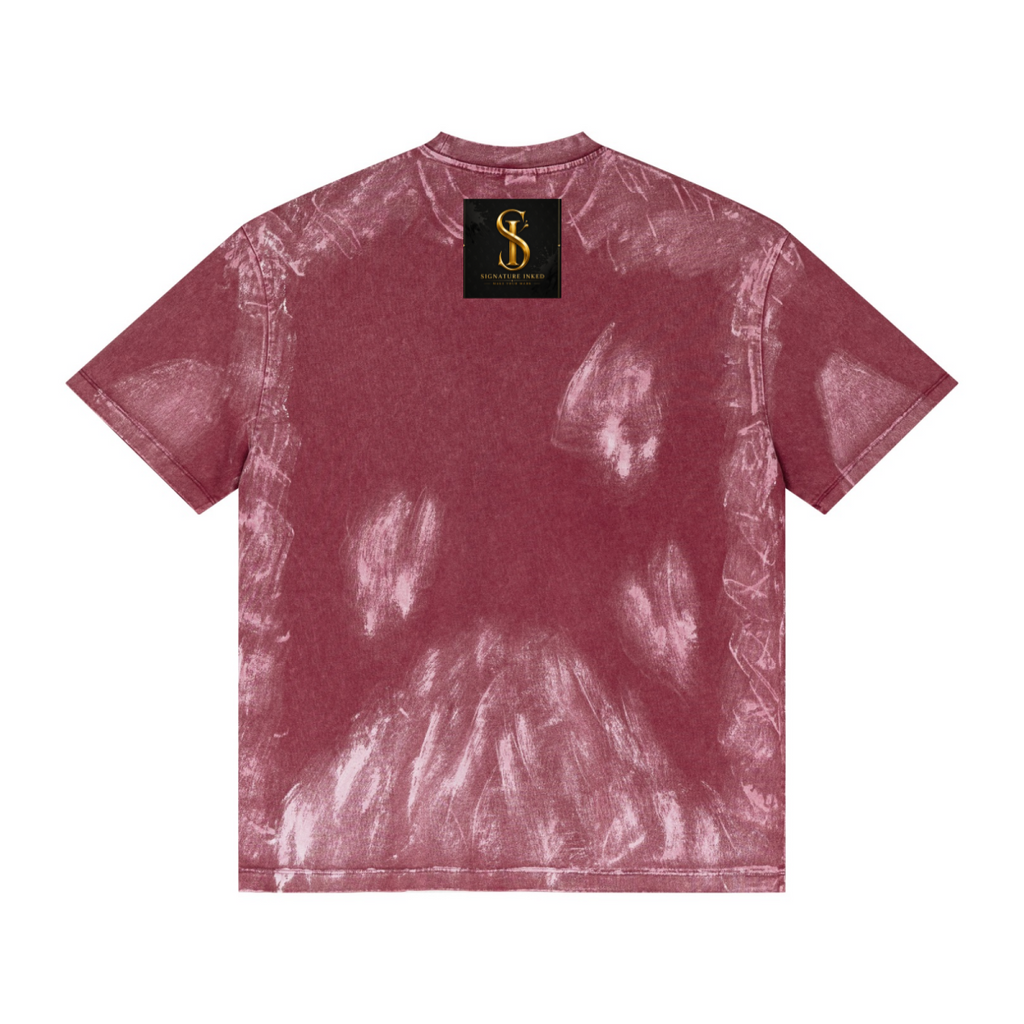 260GSM Unisex Painted Pigment-Wash T-shirt Vintage Red