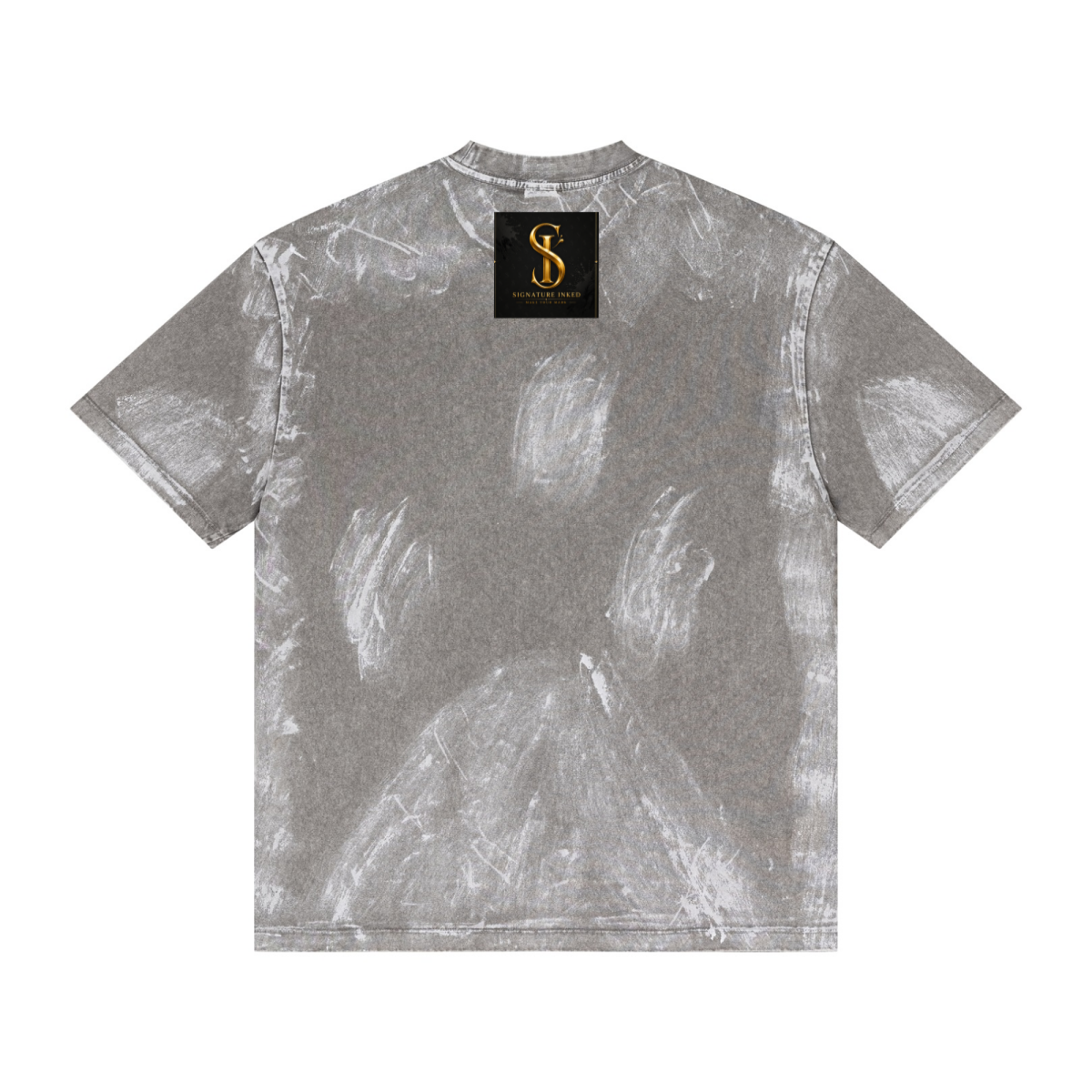 260GSM Unisex Painted Pigment-Wash T-shirt Medium Grey