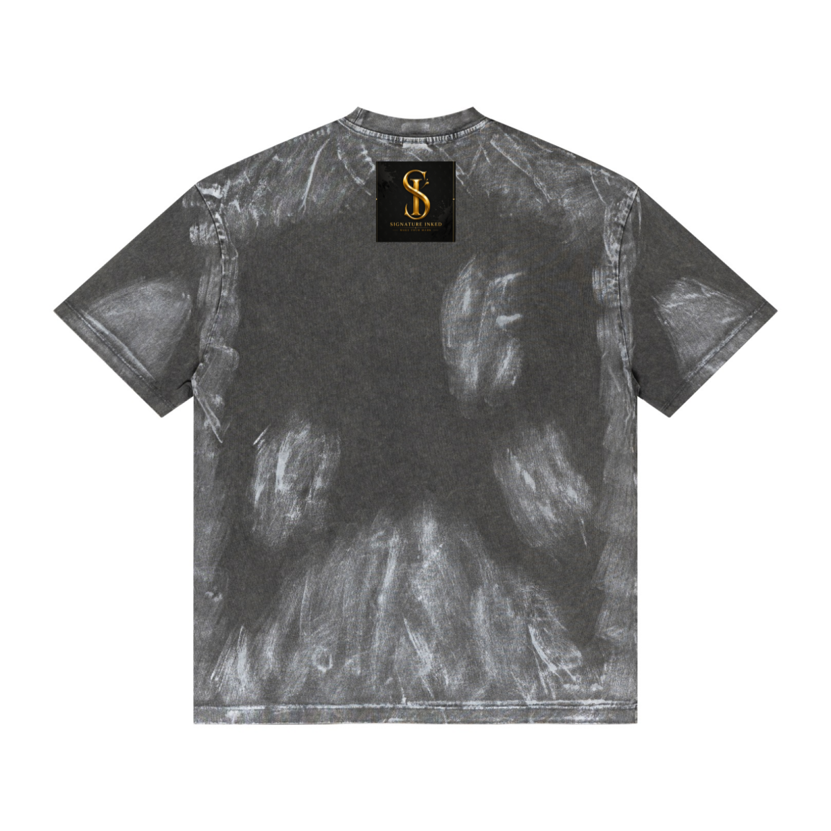 260GSM Unisex Painted Pigment-Wash T-shirt Dark Grey