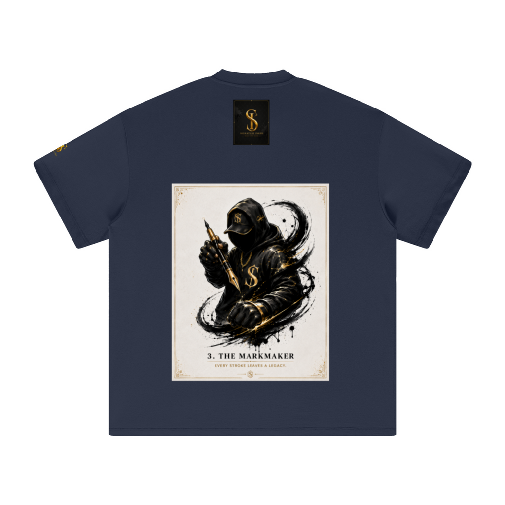 305GSM Unisex FOG Earth-Tone 20-Color Drop-Shoulder T-shirt Dark blue